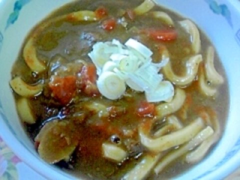 牛こま肉とゴボウカレーのリメイクでカレーうどん♪